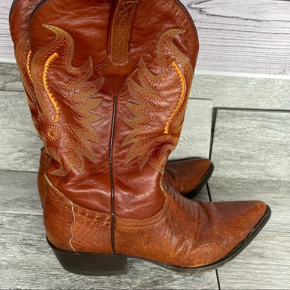 Cuadra Ostrich Leather Cowboy Western Boots Mens Brown Sz 9 Mex 28. - Picture 5 of 14